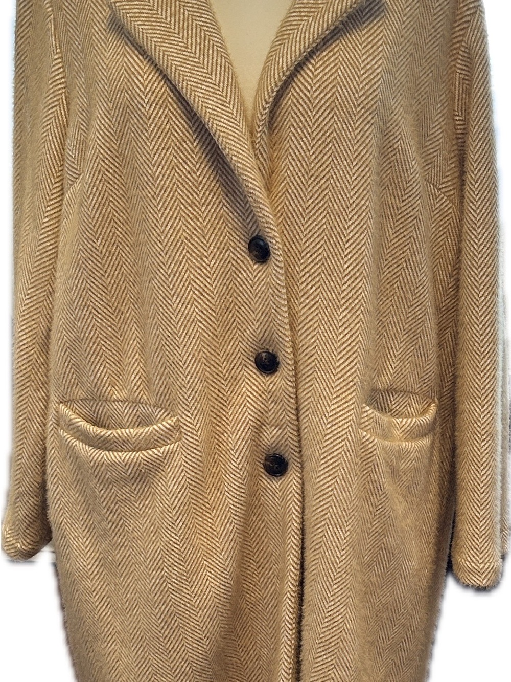 Anthropologie Cream and Brown coat